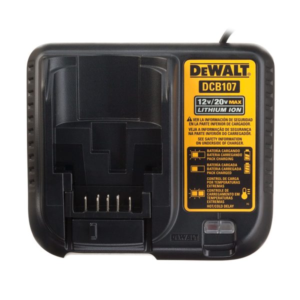 Carregador 12V/20V Máx 1.25Ah Bivolt Dewalt DCB107-BR - Imagem 4