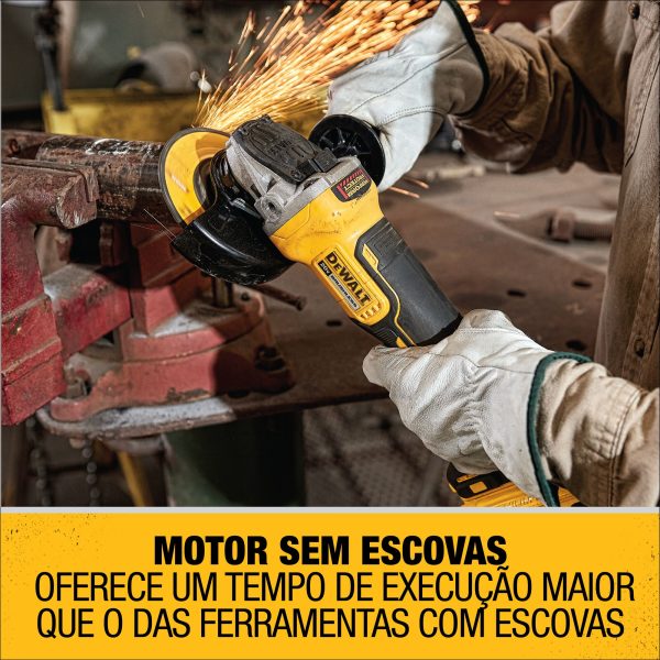 Esmirilhadeira Angular 4.1/2" (115-125mm) 20v Brushless Dewalt DCG413B - Imagem 4