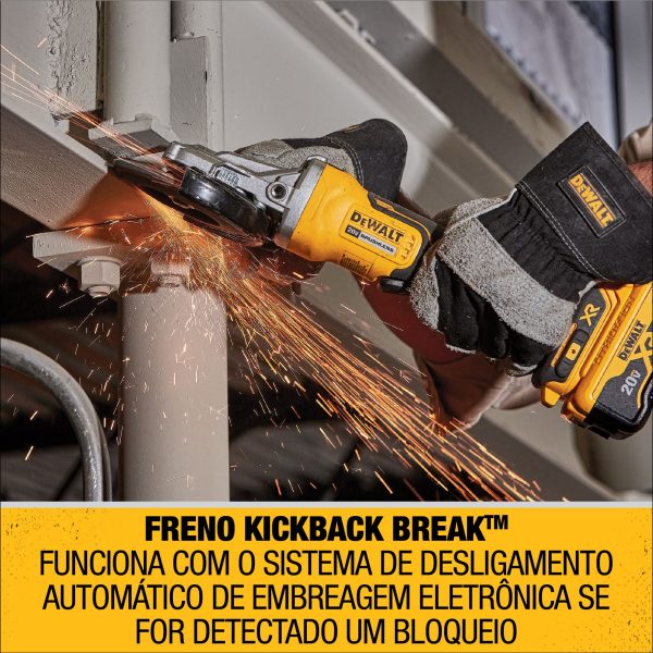 Esmirilhadeira Angular 4.1/2" (115-125mm) 20v Brushless Dewalt DCG413B - Imagem 5