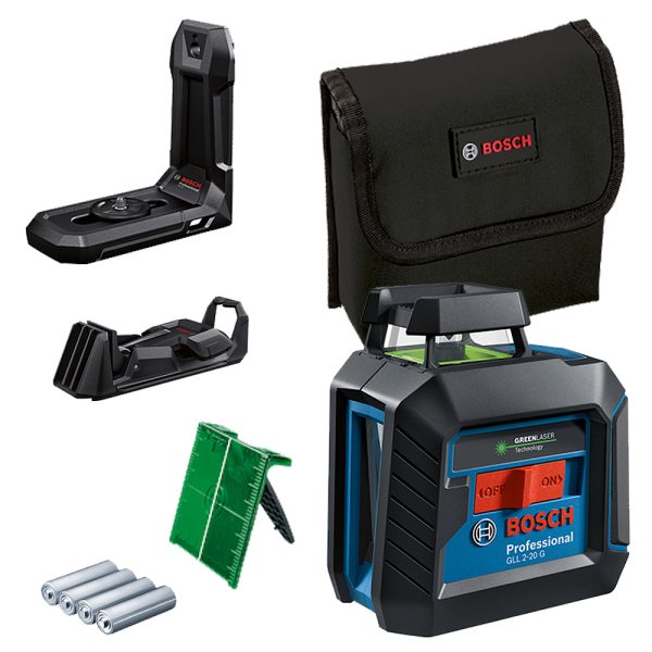 Nível a Laser Verde de linhas cruzadas Bosch GLL 2-20G 10m