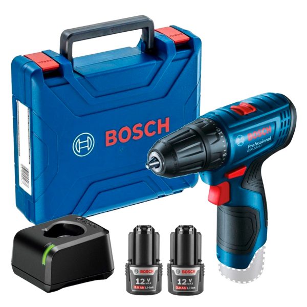 Parafusadeira Furadeira 3/8" Bosch GSR 120-LI 12V Com 2 Baterias e Maleta