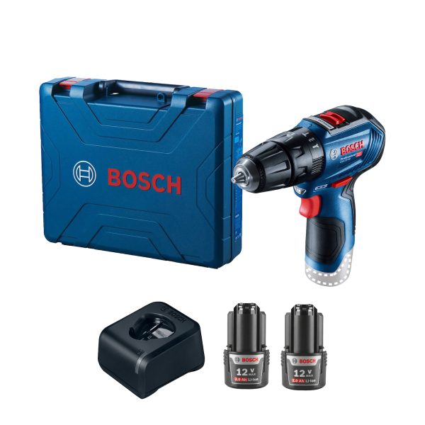 Parafusadeira Furadeira Impacto 3/8" Bosch GSB 12V-30 Brushless C/ 2 Baterias e Maleta