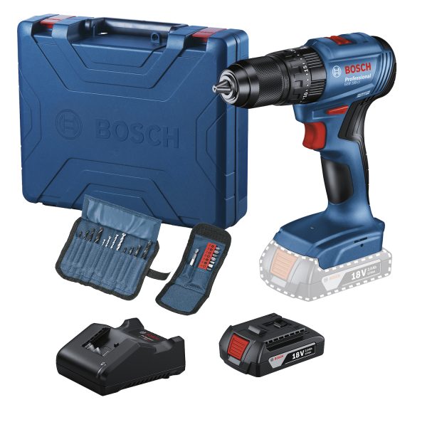 Furadeira Parafusadeira Impacto 1/2" 18V Bosch GSB185LI Com 1 Bateria + 23 AC
