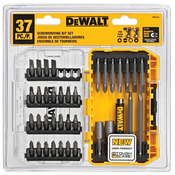 Jogo Bits 37 Peças para Parafusar com Estojo Dewalt DW2163