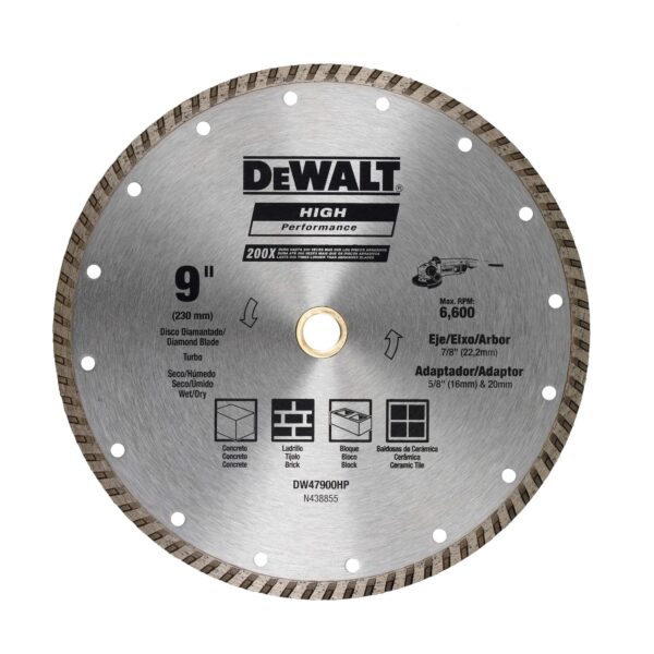 Disco Diamantado Turbo Dewalt 9″ (230mm)