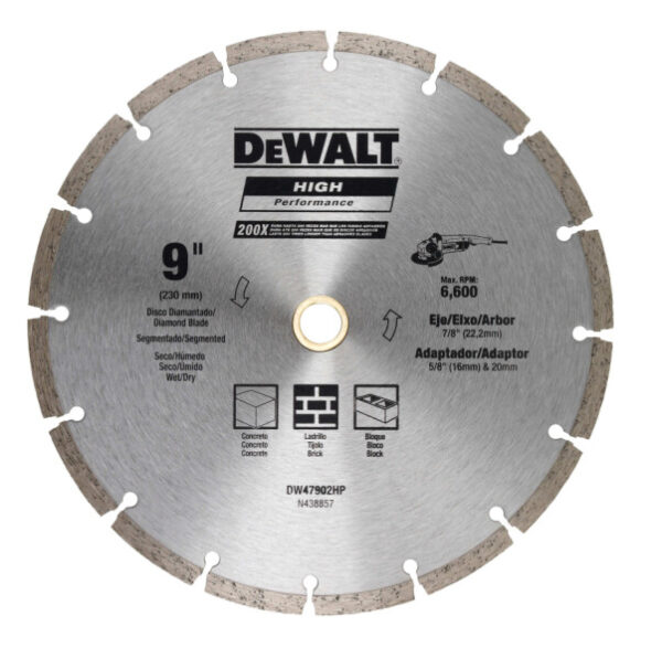 Disco Diamantado Segmentado Dewalt 9" (230mm)