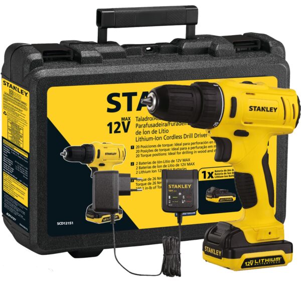 Parafusadeira Furadeira 3/8" (10mm) 12V Stanley SCD121S2K