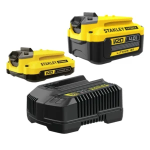 Kit de 2 Bateiras 20V 2Ah e 4Ah com Carregador Bivolt Stanley SCB224CK