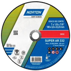 Disco de Corte 180 x 3,0 x 22 mm Norton Super AR332