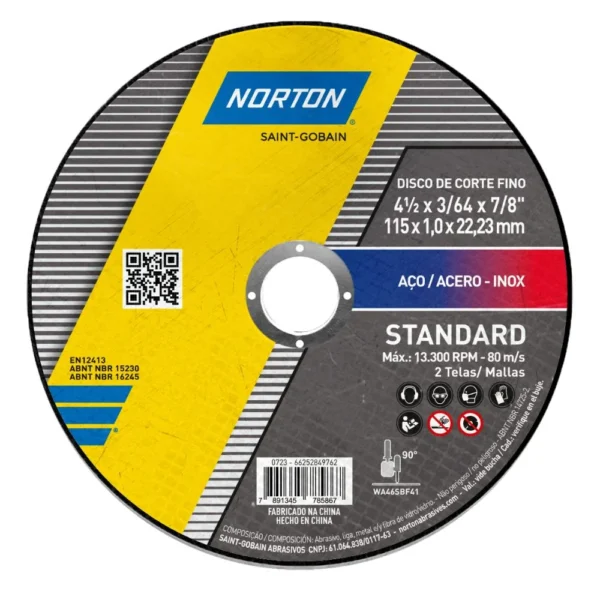 Disco de Corte 115 x 1,0 x 22 mm Norton Standard