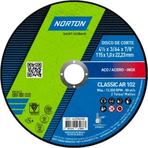 Disco de Corte 115 x 1,0 x 22 mm Norton Classic AR102